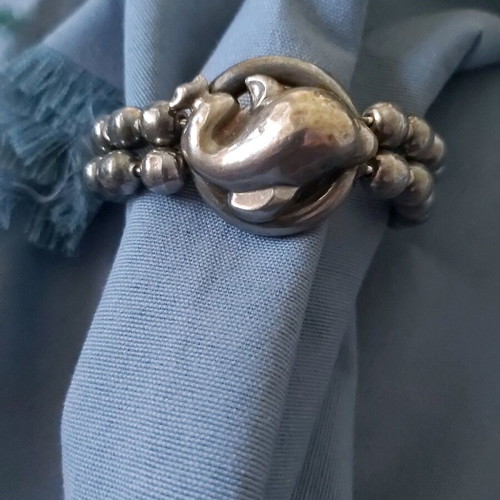 Folli Follie bracelet women's silver wide used with clasp repair needed