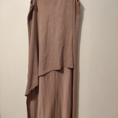 Women's beige maco top, like new, short front long back