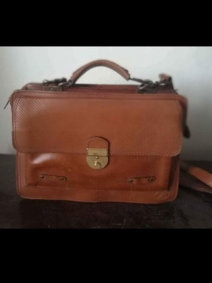 Leather women's envelope bag used with shoulder strap