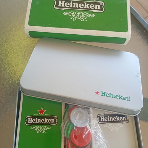 Heineken Poker Set like new in metal case