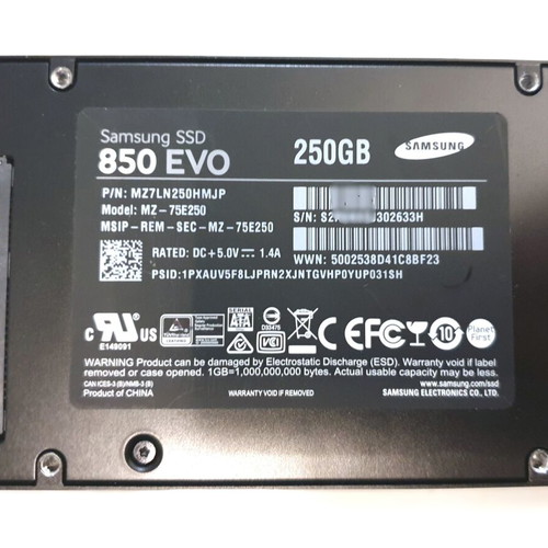 Εσωτερικός δίσκος Samsung 850 SSD EVO 250GB 2.5 ιντσών σαν καινούργιο
