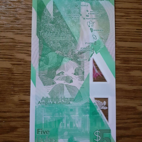 East Caribbean States 5 Dollars 2021 New Issue Polymer QEII Queen Elizabeth 2 P #55 UNC