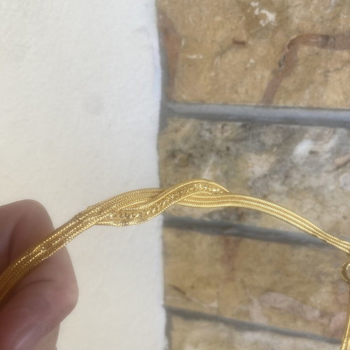 Gold women's necklace, new, gold-plated with details