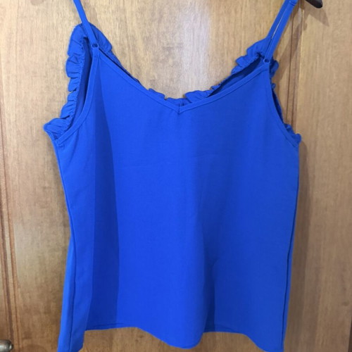 Shein women's electric blue top with ruffles XS