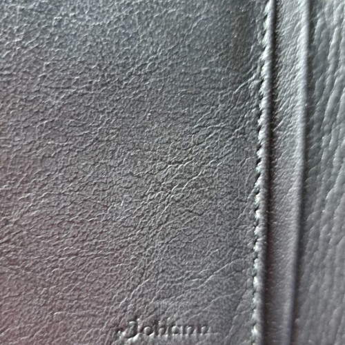 Women's leather wallet like new, grey with burgundy trim