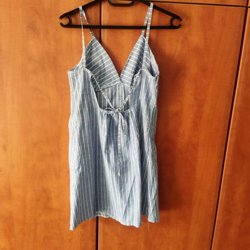 Striped Mini Dress like new, 100% cotton, blue with white stripes