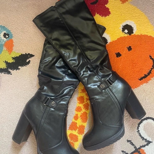 Paolo Bocelli women's boots faux leather like new, size 37, black