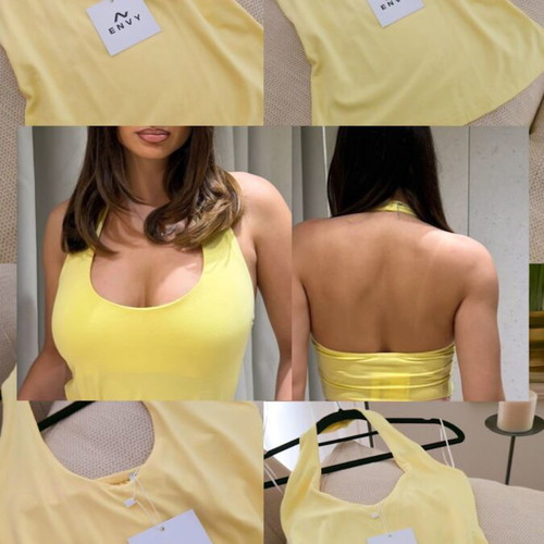 Envy Fashion Halterneck Backless Top new, size S, yellow