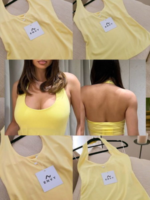 Envy Fashion Halterneck Backless Top new, size S, yellow