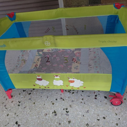 Baby playpen bed with mosquito nets and protective cover