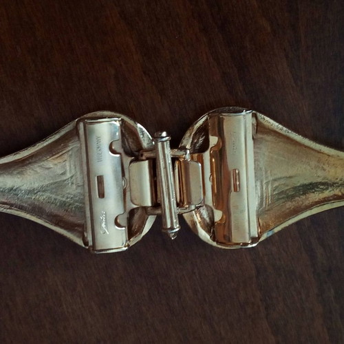 Rare collectible double gold-plated Gutos belt buckle used