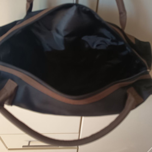 Laptop bag new, black with brown handles and zipper compartments