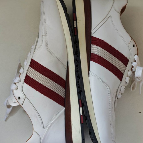 Bally Aston leather sneakers, size 40.5, white