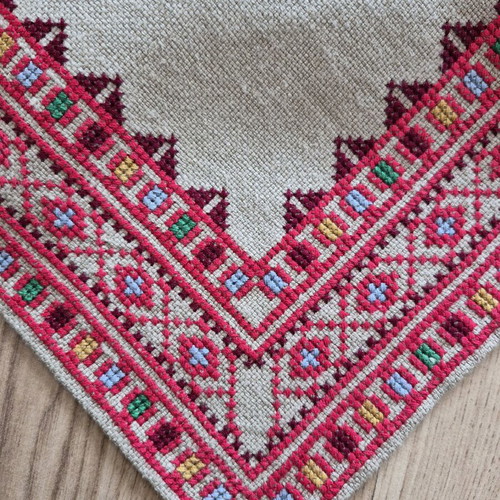Embroidered Panama Square new, 50×50 cm, Bulgarian handmade embroidery