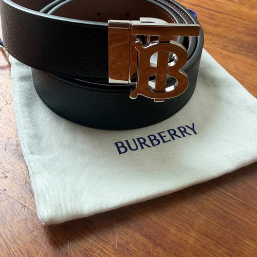 Burberry TB reversible leather belt, size 95/38, black and brown