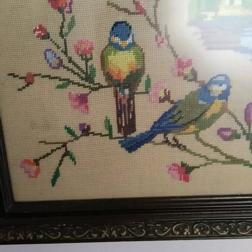 Embroidered painting like new, size 35x25