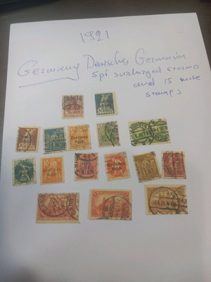 German stamps 1921 used, pack of 16 pieces