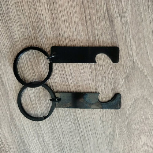 Keychains for couples new, black, heart design with engraving