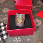 925 Silver Ring with Bronze Element like new