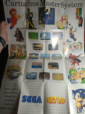 Sega Master System Tec Toy poster like new, double-sided