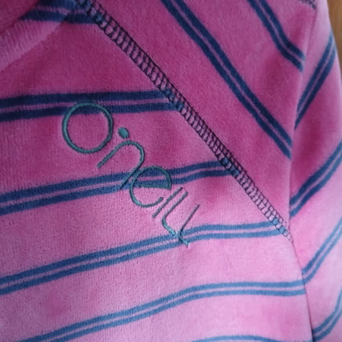 O'Neill vintage thick warm hoodie pink with blue stripes