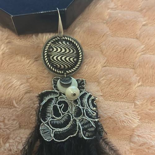 Handmade earring new, black