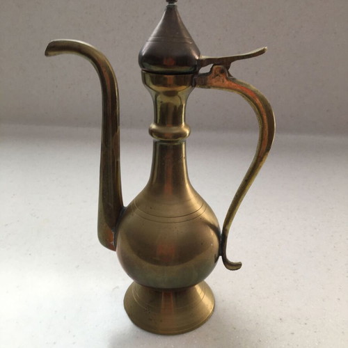 Brass canister used, 13x8.5 cm, Turkey 80s