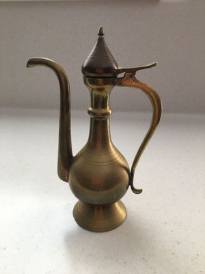 Brass canister used, 13x8.5 cm, Turkey 80s