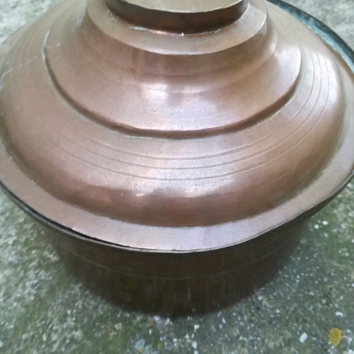 Copper pots used, set of 3 with lids, small, medium, large