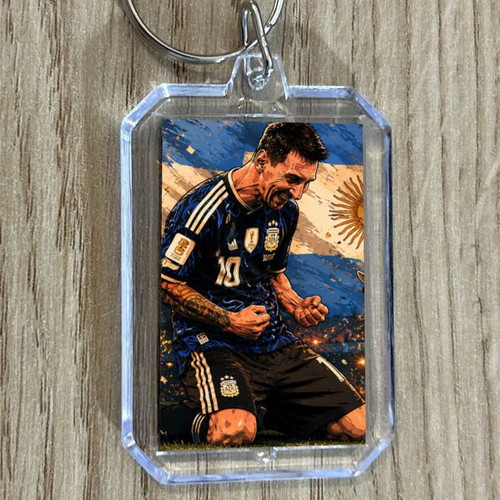 Acrylic keychain inspired by Lionel Messi 2026 World Cup moments new