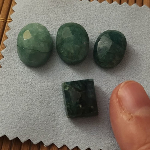 Cut emeralds