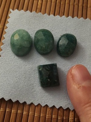 Cut emeralds