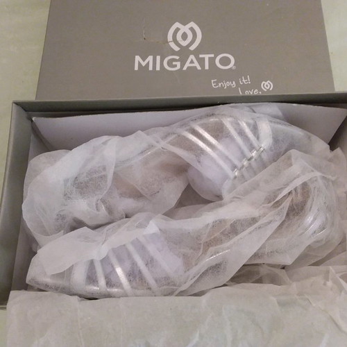 Migato sandals new, size 37, silver, 5 cm heel