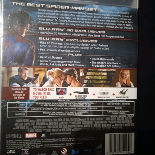 The Amazing Spider-man 1+2 Blu-ray 3D new with Greek subtitles