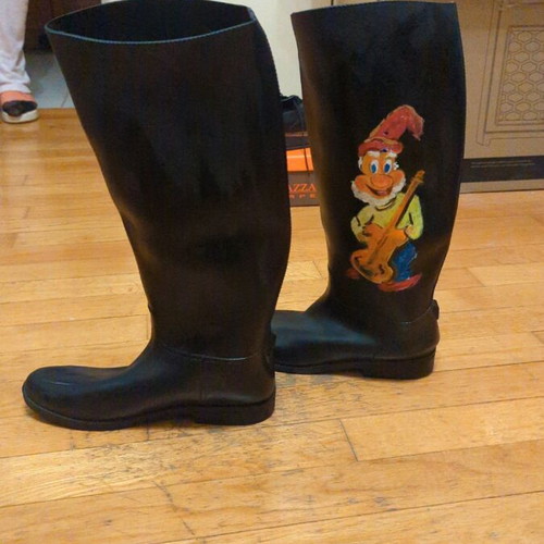 Hand-painted galotses boots new, size 40, black