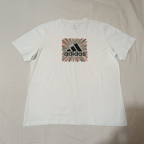 Adidas Graphic Tee Size L, like new, white with colorful logo