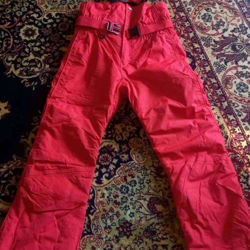 Ski pants like new, red, size 140, kids unisex