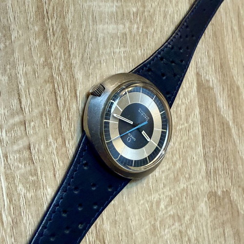 Omega Geneve Dynamic watch used, manual winding, white and blue