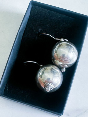 Vintage silver 925 ball earrings used