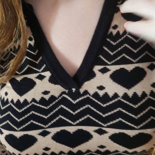 Knitted dress with hearts Jasmine black like new, size L/XL