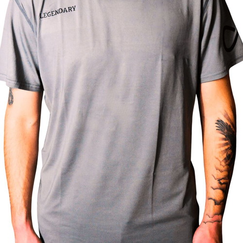 Legendary T-shirt grey size L, new, polyester-spandex blend