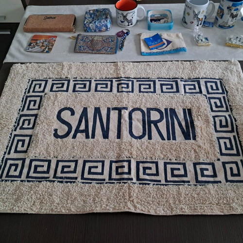 Santorini souvenir set new with cups wallets ashtrays magnets and rug