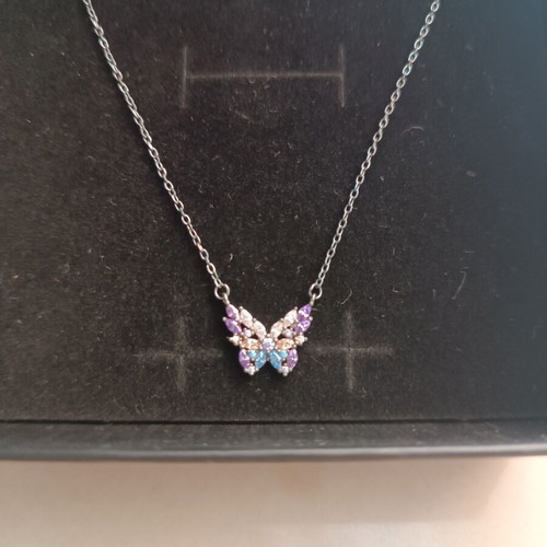 Jools Butterfly Necklace Silver 925 New with Stones