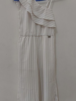 Miss Ebita girls' jumpsuit used, size 12 years, white and grey