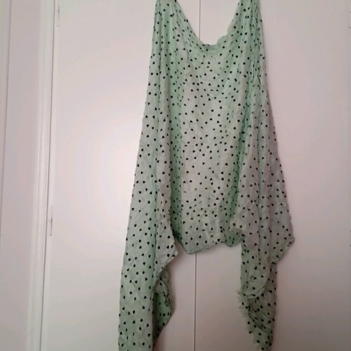 Pashmina scarf like new, black and turquoise