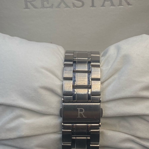Rexstar chronograph watch 41mm like new, silver and red