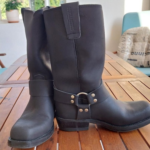 Commanchero 611 black leather men's square boots size 41 like new