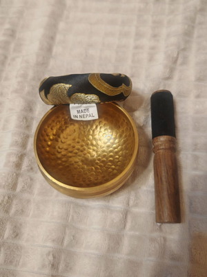 Tibetan Singing Bowl Set New From Nepal With Mallet And Cushion