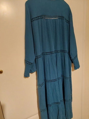 Petrol beach dress kaftan with lace, new, size 5XL