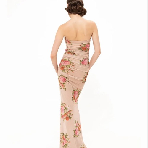 Vassia Kostara Pink Romance Maxi Dress New